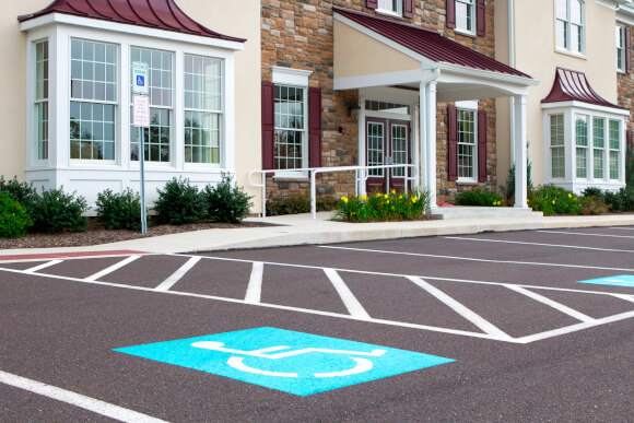 Clean Parking Lot in Front of Attractive Property