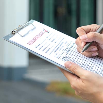 Business owner managing checklist